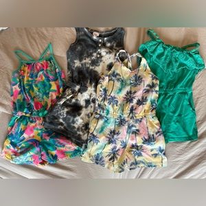 Girls 4 piece shorts-romper/jumper bundle: cat &jack, more than magic, Old Navy